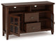 Artisan Solid Wood TV Media Stand in Russet Brown For TVs up to 55"