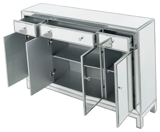 Full product view on white background showing interior with doors/drawers open.