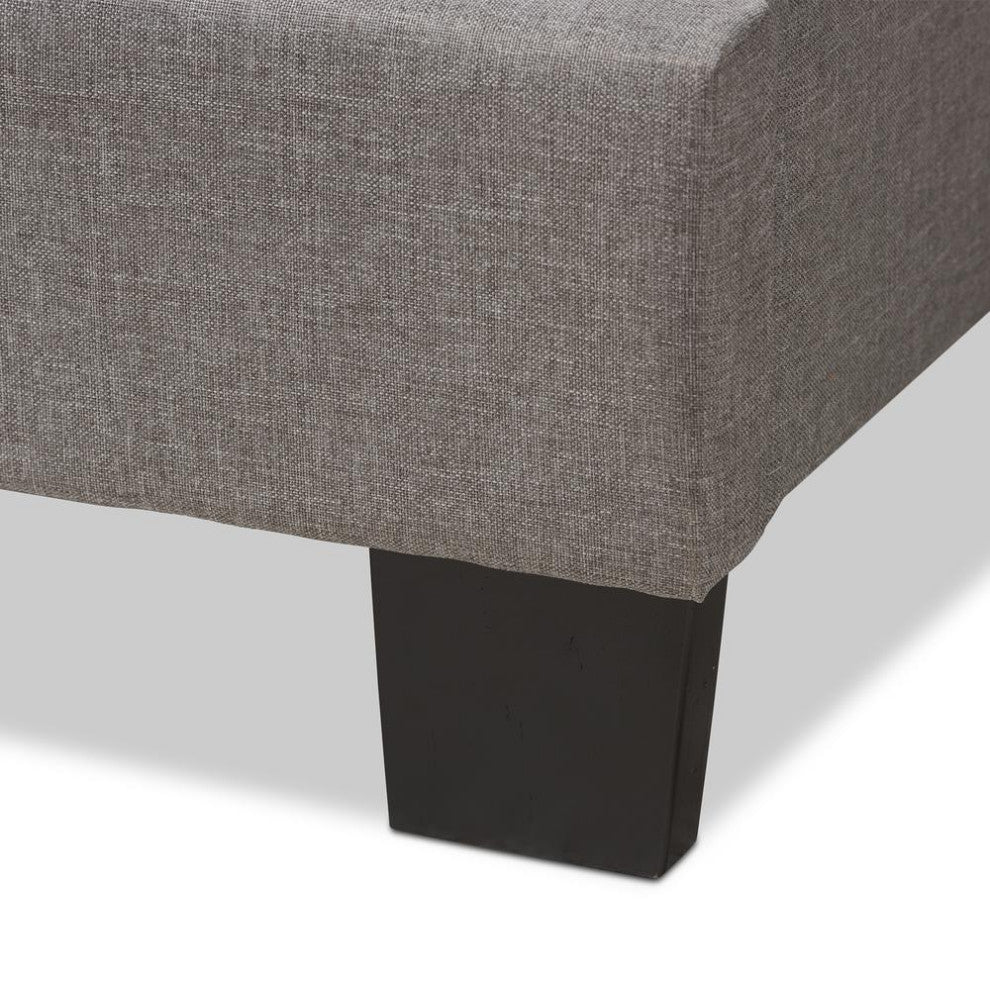 Vivienne Modern and Contemporary Light Gray Upholstered Queen Size Bed