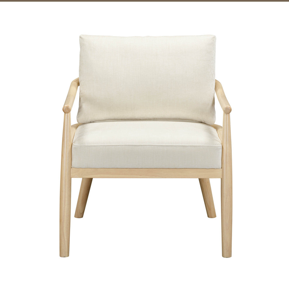 Dixie Chenille Velvet Accent Chair, Cream