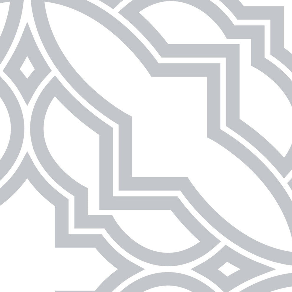 Diamond Flower Peel and Stick Vinyl Wallpaper, Gray, 24"w X 60"h