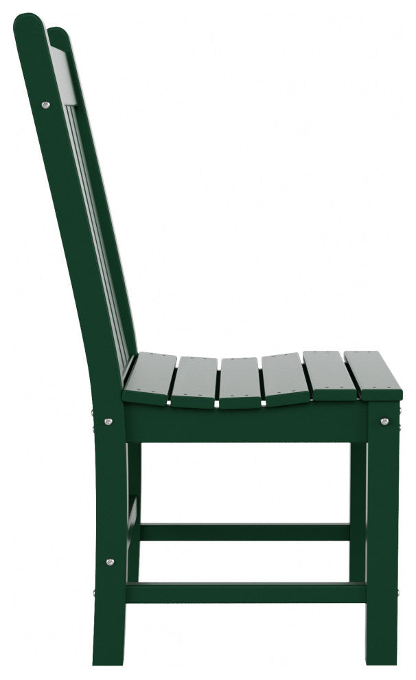 WestinTrends Outdoor Patio Poly Lumber Dining Chair, Fade UV Water Resistant, Dark Green