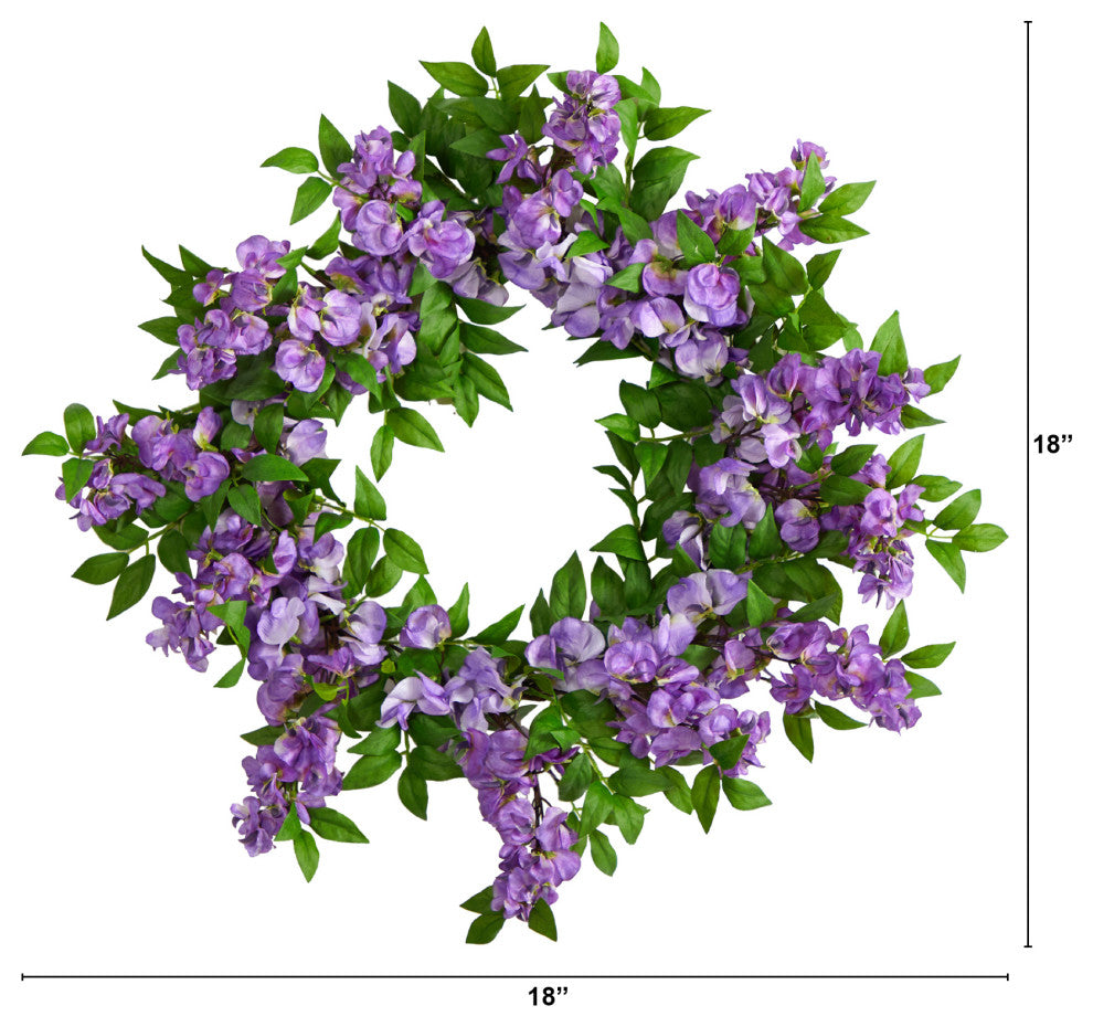 18" Wisteria Artificial Wreath