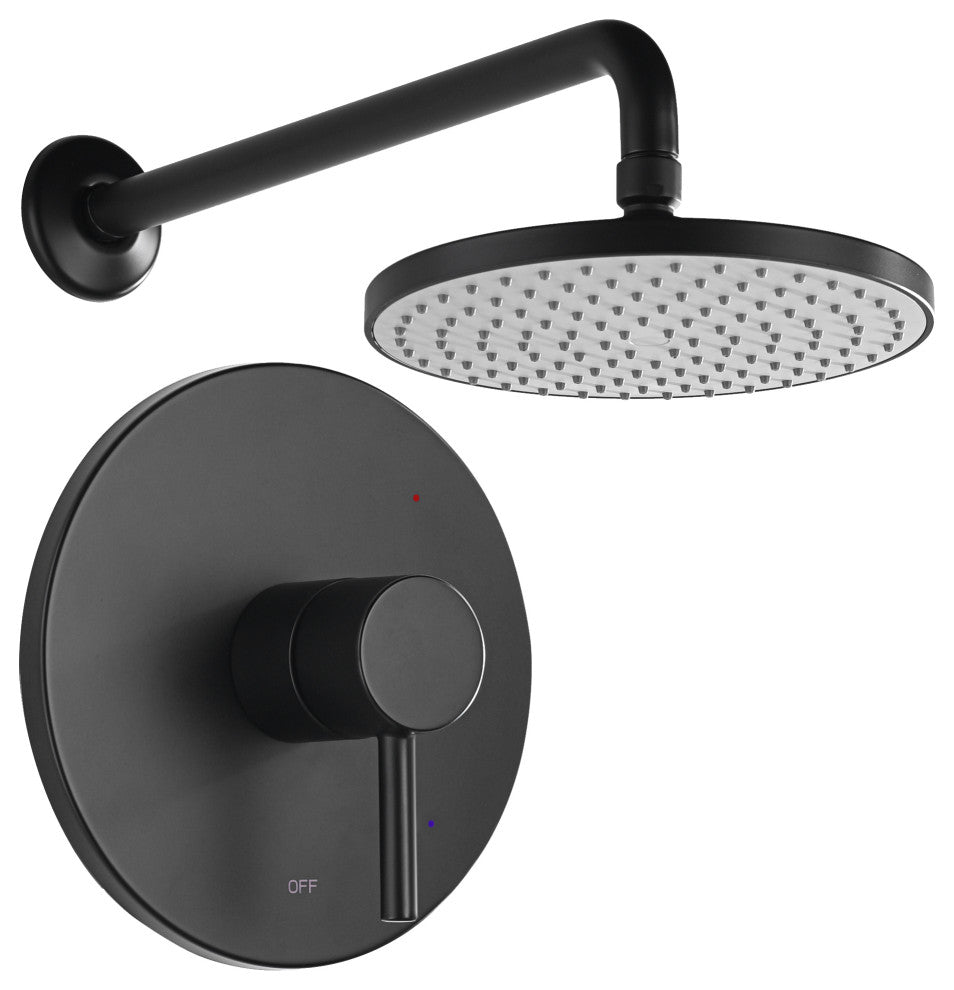 Luxier SS-B01-T Rainfall Shower Faucet Set, Matte Black