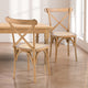 Cassis Classic Traditional X-Back Wood Rattan Dining Chair, Set of 2
