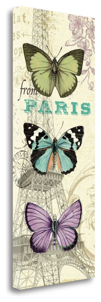 "Air Mail Butterfly Panel I" By Alain Pelletier, Giclee on Gallery Wrap Canvas