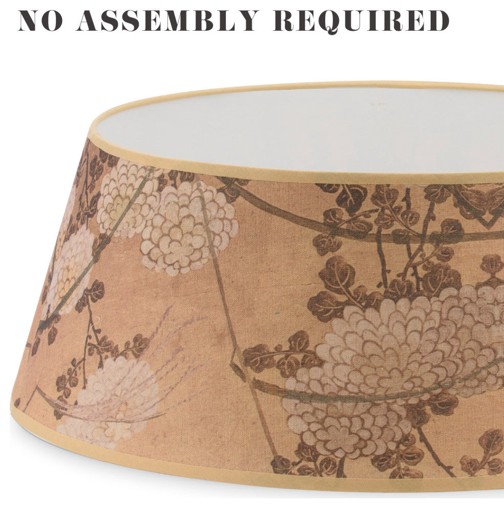 Tree Nest Glory Canvas Tree Skirt For Christmas Tree Stands, Medium, Brown/Beige
