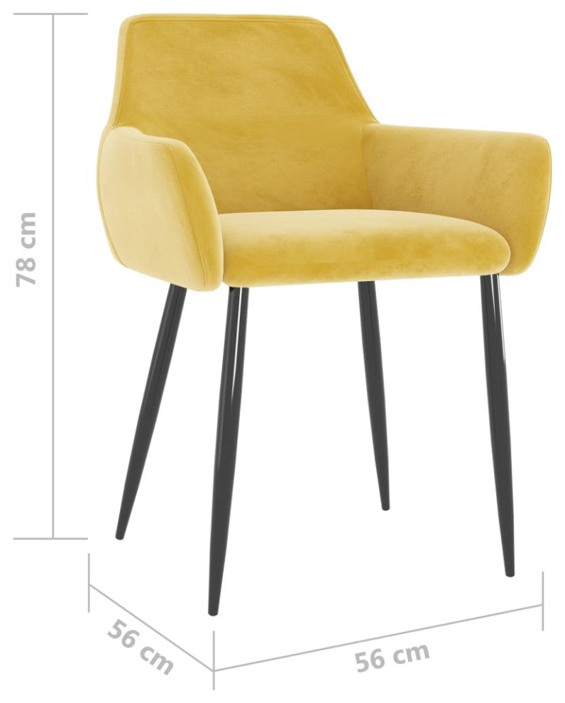 vidaXL Dining Chairs 4 pcs Mustard Yellow Velvet
