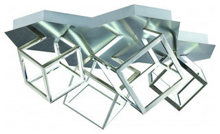 4-Light LED Box Semi Flush Mount, Nickel