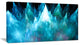 Blue Fractal Crystals Design, Abstract Canvas Art Print, 32x16