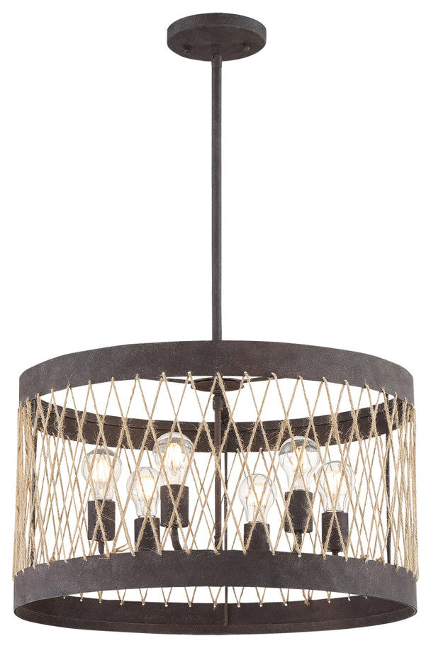 Crystorama ADR-A5026-FB, 6-Light Chandelier, Forged Bronze