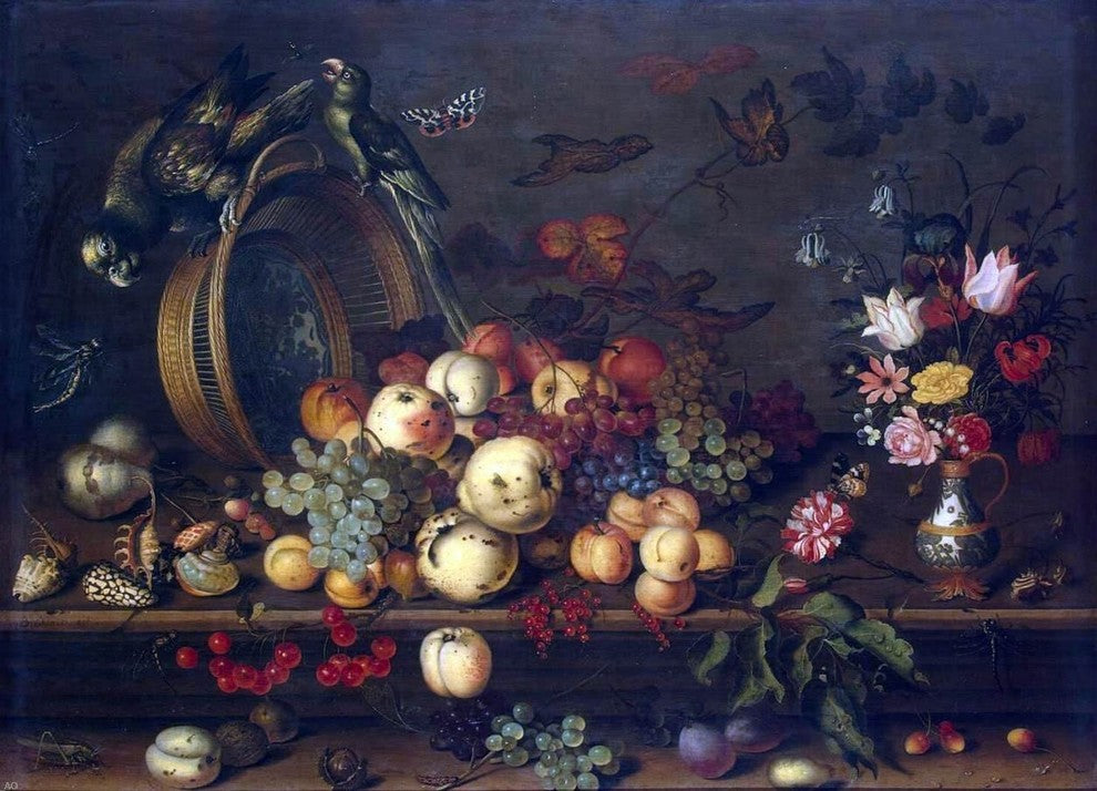 Balthasar Van der Ast Still-Life with Fruits  Shells and Insects Wrapped Canvas