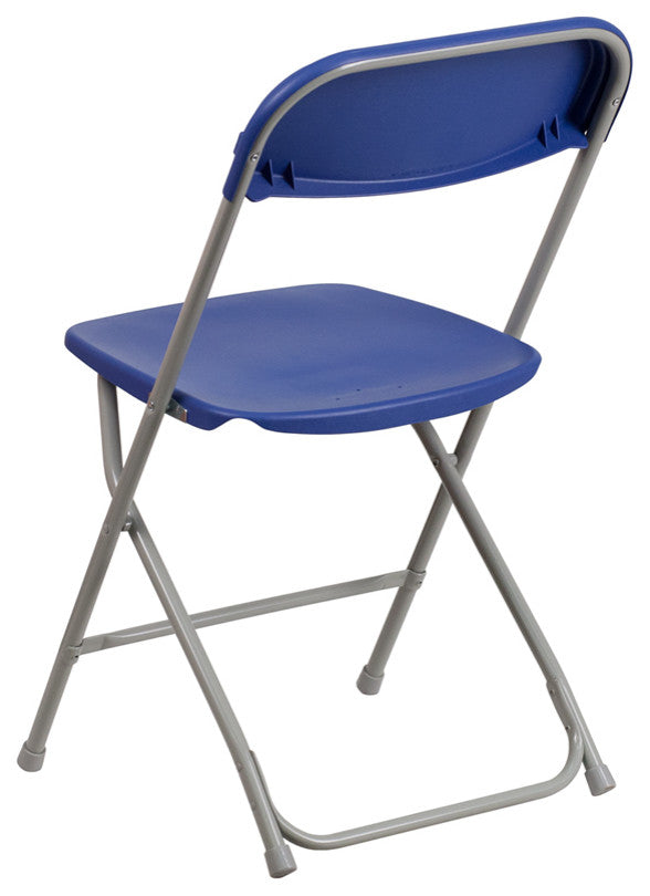 Hercules Series Plastic Folding Chair - 2 Pack 650LB Weight Capacity, Blue