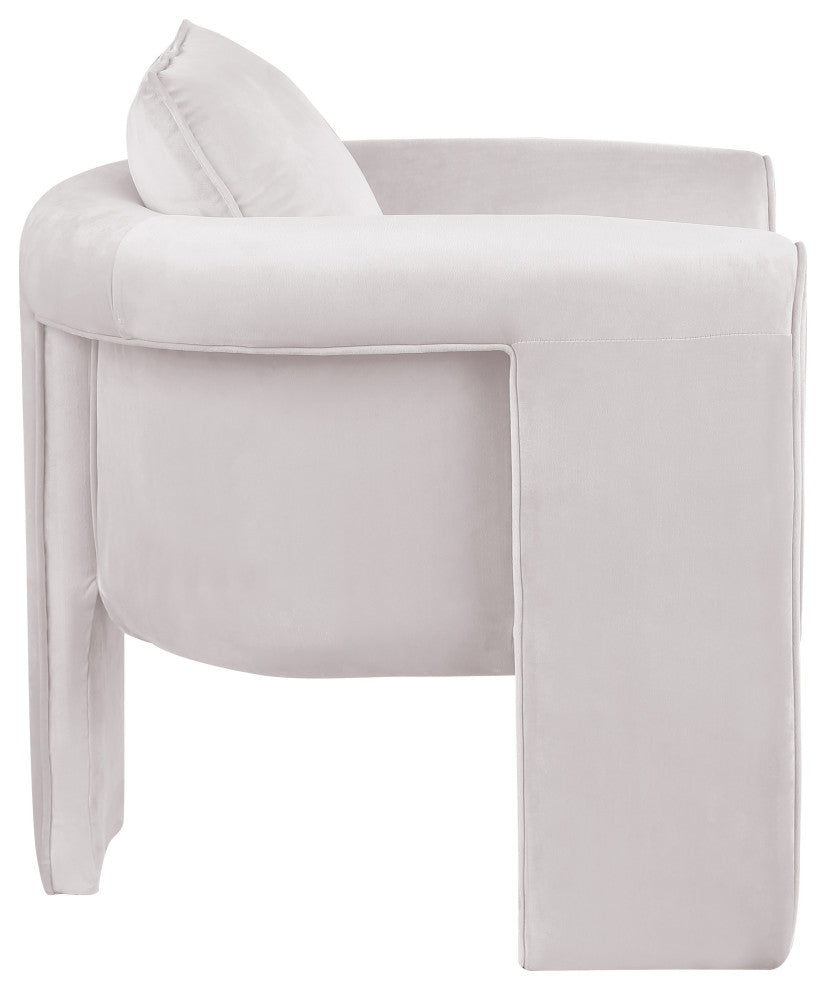 Sloan Velvet Accent Chair, Cream