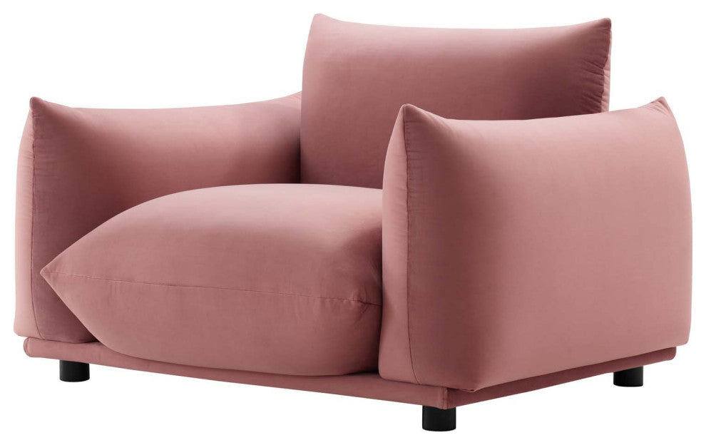 Armchair Accent Chair, Velvet, Pink, Modern, Living Lounge Hotel Hospitality