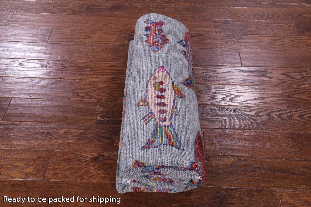 Gabbeh Fish Design Handmade Rug 5' 1" X 8' 0" - Q15880