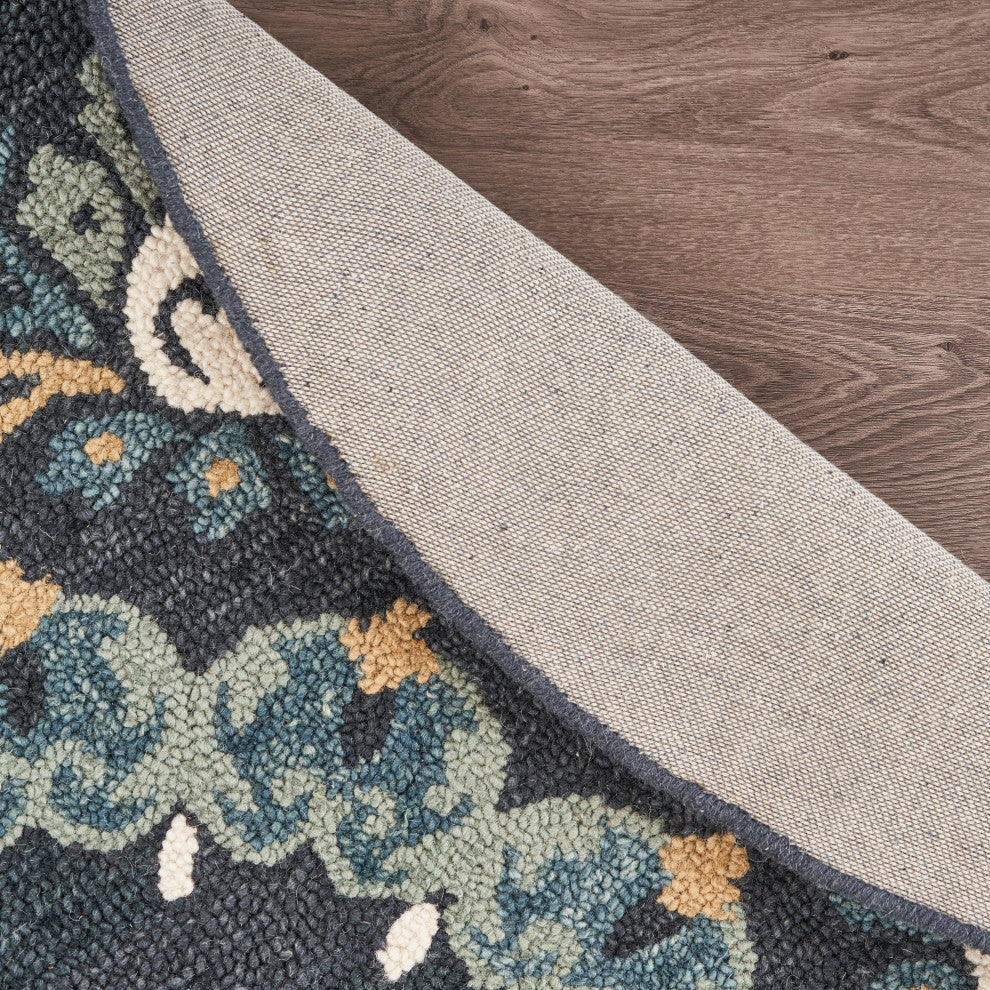 Charcoal Paradise Area Rug, 4' Round