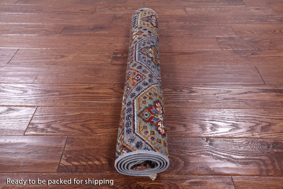 2' 10" X 4' 3" Handmade Khorjin Super Kazak Wool Rug - Q12323