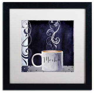 Color Bakery 'Cafe Blue III' Art, Black Frame, White Matte, 16"x16"