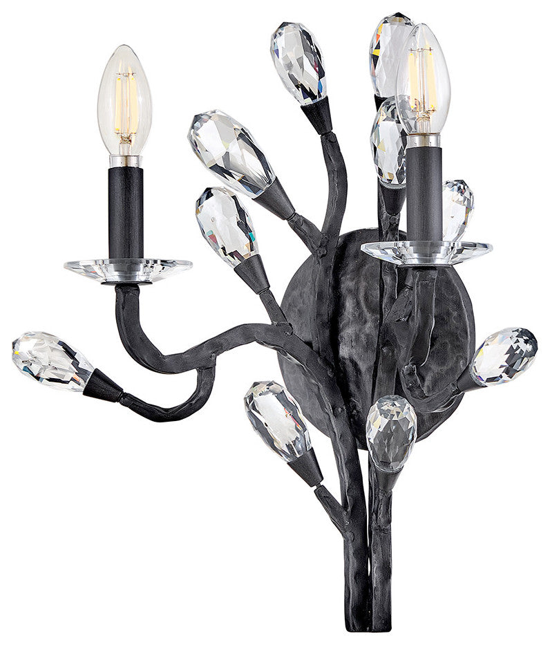Fredrick Ramond Eve Medium Two Light Sconce, Brushed Graphite