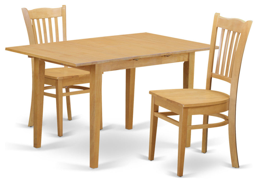 3 Pc Dining Room Set - Dinette Table And 2 Kitchen Dining Chairs