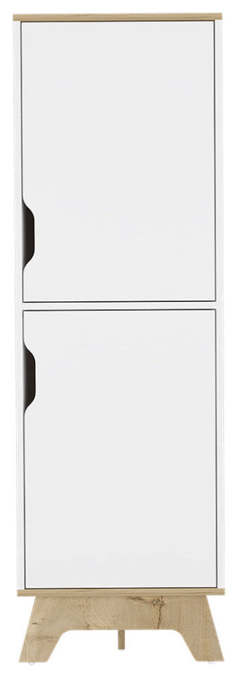 Single Kitchen Pantry Wallas, Kitchen, Light Oak / White