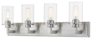 Savannah 4 Light Vanity, Brushed Nickel With Clear Glass