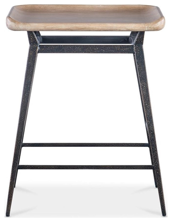 Retreat Wood and Metal Stool in Dune Beige by Hooker Furniture