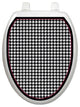 Houndstooth Toilet Tattoos Seat Cover, Vinyl Lid Decal, Bathroom Accent, Elongated