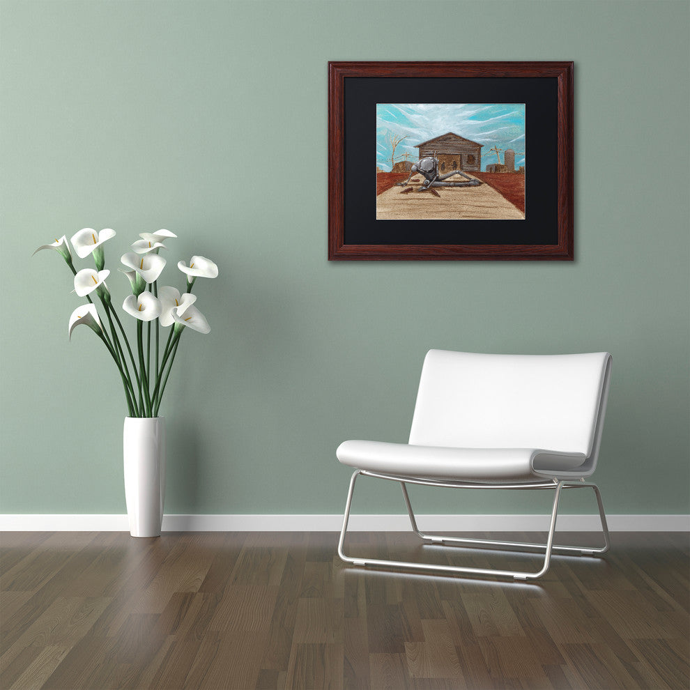 ''Illinois'' Matted Framed Art, Wood Frame, Black Matte, 14x11