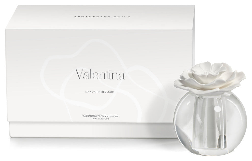 Valentina 100 ml Crystal Ball Porcelain Diffuser, Mandarin Blossom