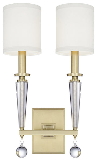 Crystorama 8102-AG, 2-Light Wall Mount, Aged Brass