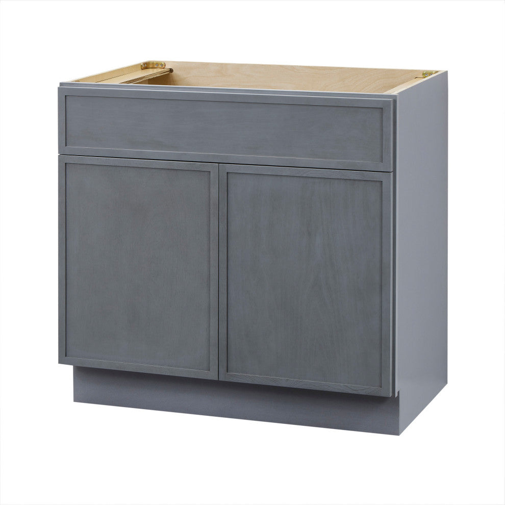 Vanity Art Birch Plywood Single Base Storage Cabinet, Smoky Gray, 33"