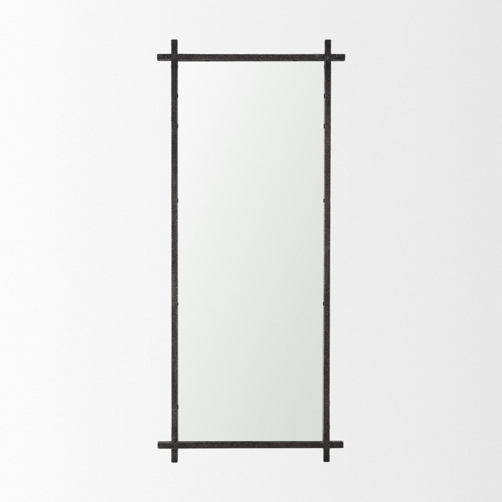 Tori Textured Gold Metal Cross Frame Wall Mirror