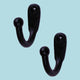 Black Coat Hooks Wrought Iron Knob Hook Hanger Tip Set of 2 Renovators Supply