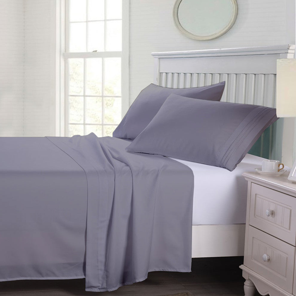 Organic Cotton Flat Sheet, Dark Gray, King, 108"x105"