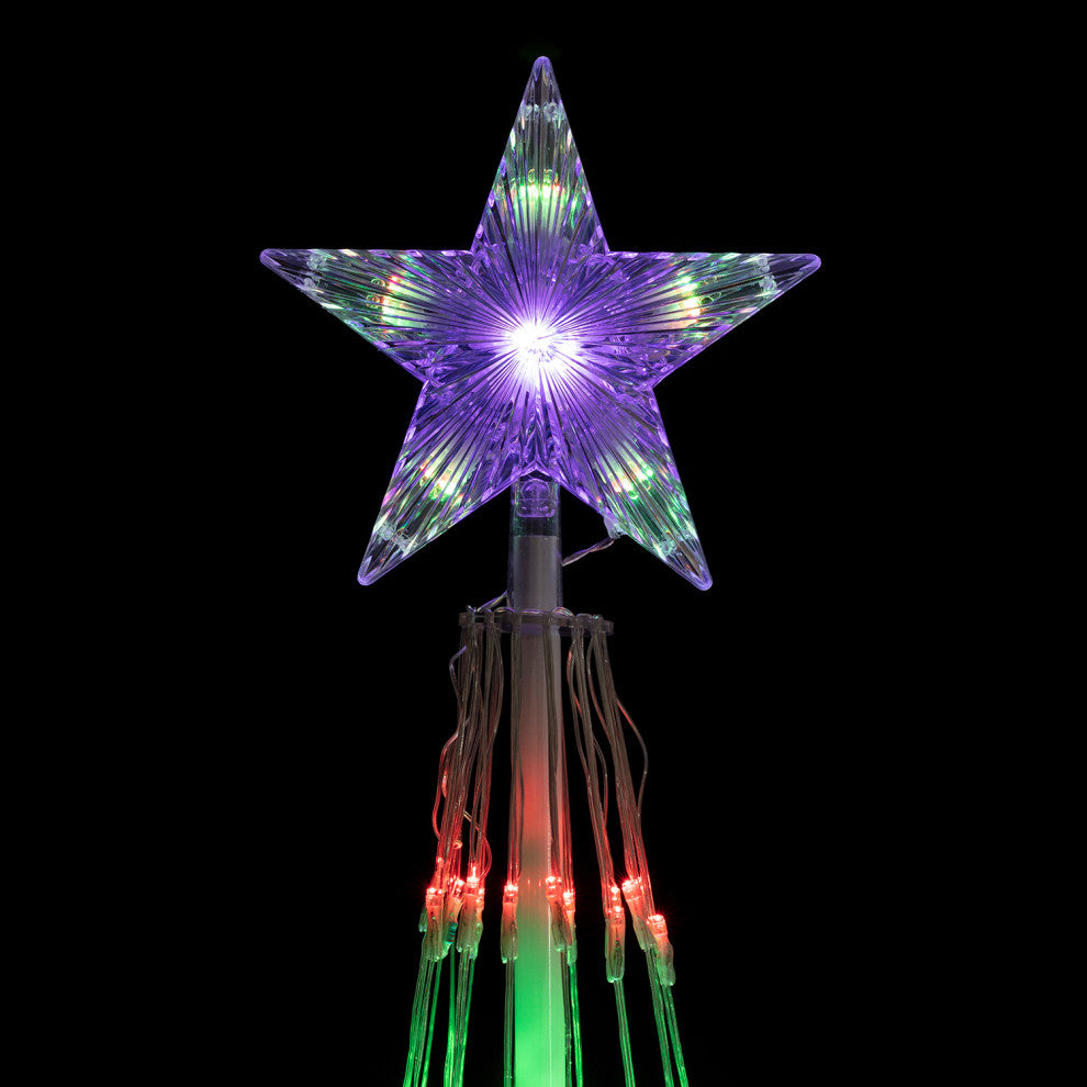 86"H Indoor Artificial Christmas Tree with Multi-Colored Lights and Star Topper