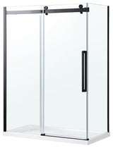 Bel Soft-Close Matte Black 60" Frameless Sliding Soft Close Shower Door