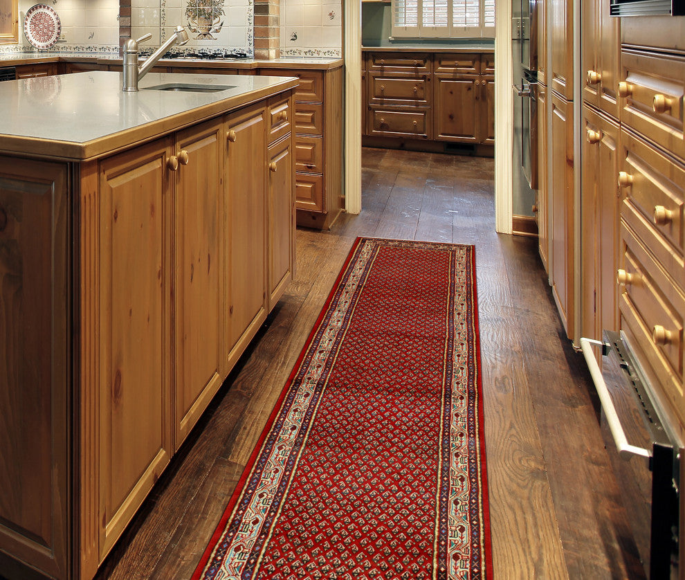 Fine Vintage Distressed Haluk Red/Ivory Runner, 2'9 x 11'4