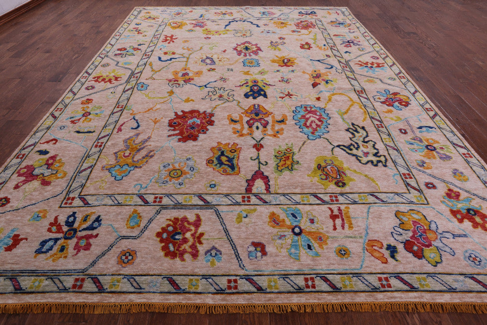 10' 4" X 13' 10" Turkish Oushak Hand Knotted Wool Rug - Q14778