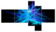 Clear Blue Spectrum of Light, Abstract Canvas Art Print, 60"x32", 5 panels