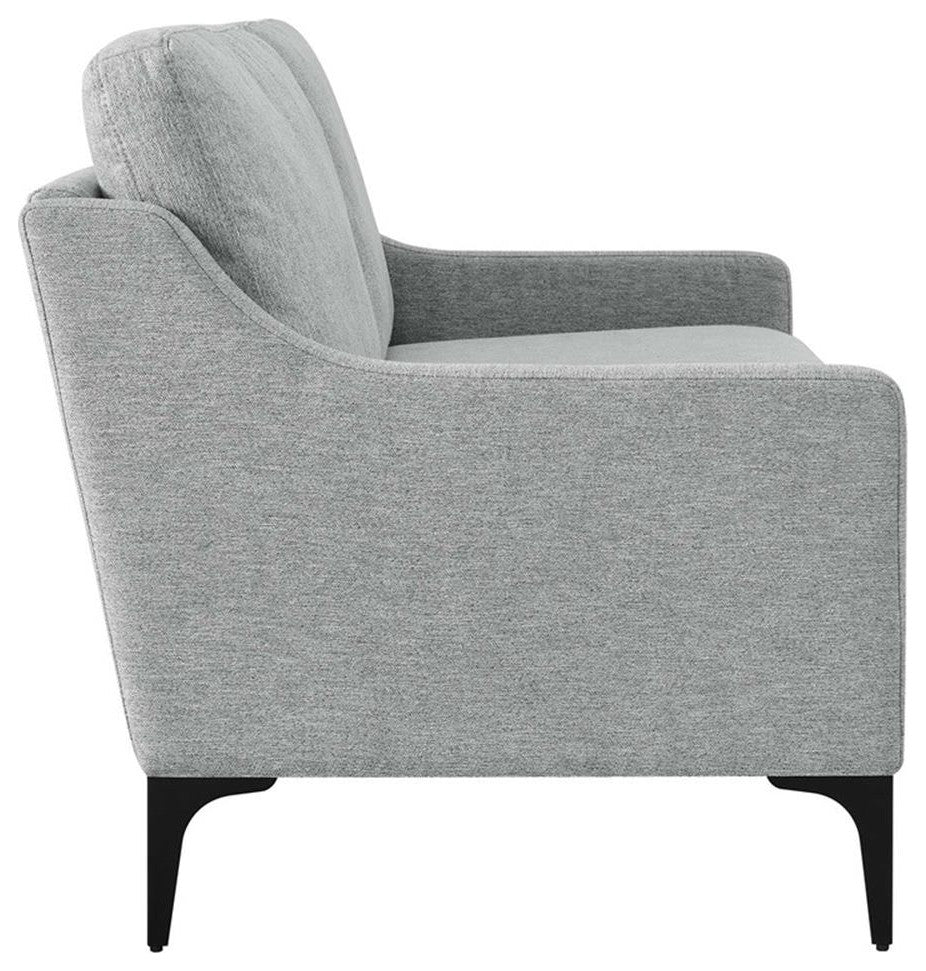 Modway Corland Upholstered Fabric and Metal Loveseat in Light Gray