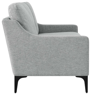 Modway Corland Upholstered Fabric and Metal Loveseat in Light Gray