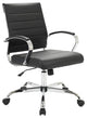 LeisureMod Benmar Leather Office Chair Black