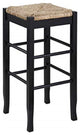 29" Square Rush Barstool, Black