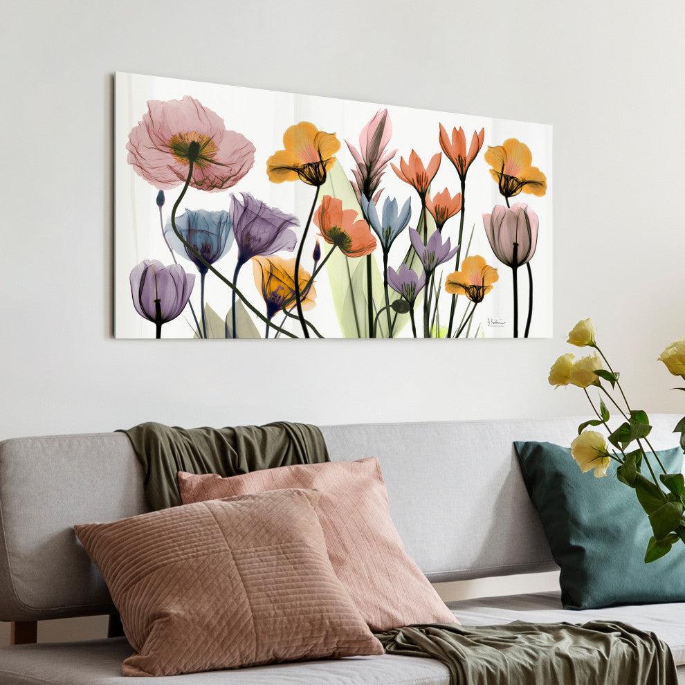 "Flowerscape Portrait" Frameless Floating Panel Graphic Wall Art, 24"x48"