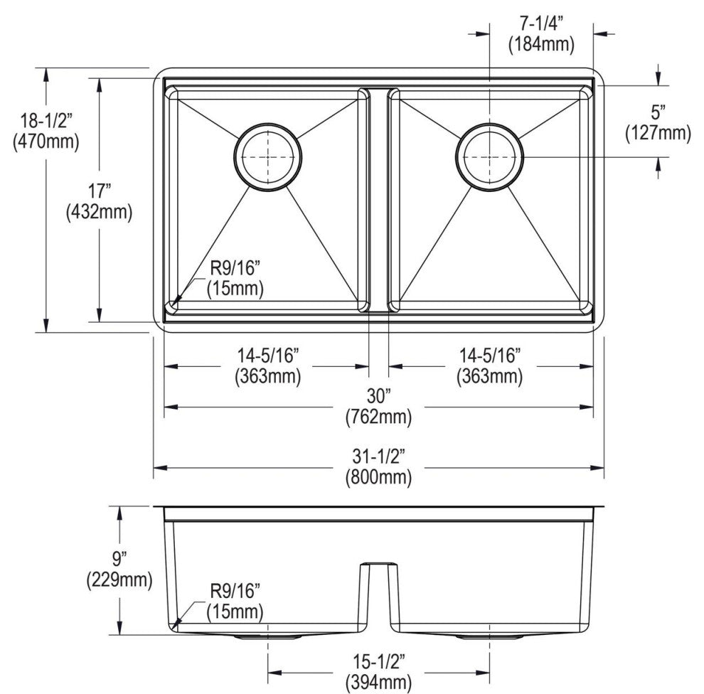 ECTRUAQ31169TWC Elkay Crosstown 18 Gauge Workstation Stainless Steel Sink Kit