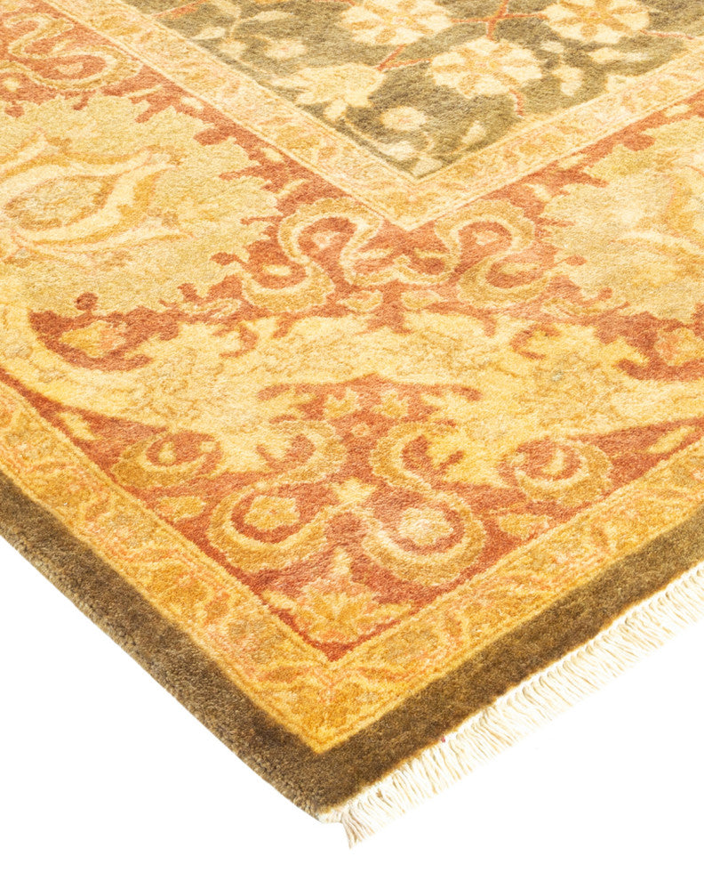 Mogul, One-of-a-Kind Hand-Knotted Runner Green, 6'1"x12'0"