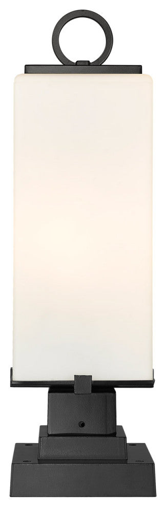 Zlite 593PHMS-SQPM-BK 2-Light Outdoor Pier Mounted Fixture, White Opal