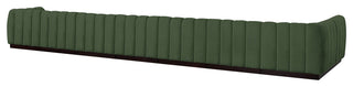Quinn Chenille Upholstered 8-Piece L-Shaped Modular Sectional, Green